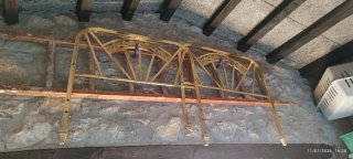 2 Cabeceros cama antiguo dorado 90cm