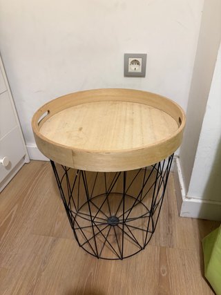 Mesita Auxiliar Almacenaje Madera y Metal