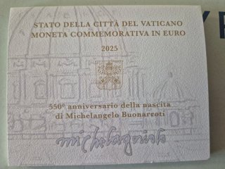 2 euros Vaticano 2025 - 550 años Miguel Ángel