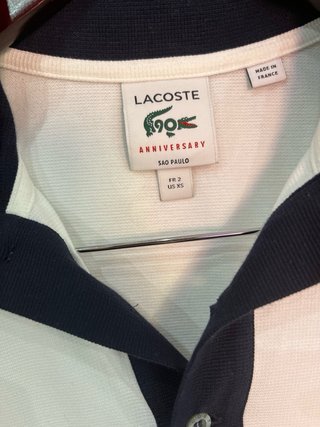 Polo Lacoste Blanco y Azul Marino Hombre