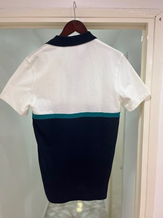 Polo Lacoste Blanco y Azul Marino Hombre