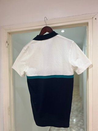 Polo Lacoste Blanco y Azul Marino Hombre