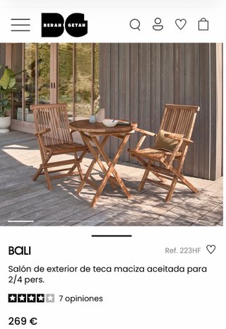 Conjunto Balcón Madera Mesa y 2 Sillas