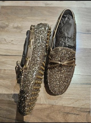 Mocasines de Lujo con Purpurina Hechos en Italia.
