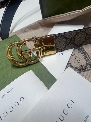 Cinturón Gucci Original 90cm GG Hebilla Dorada