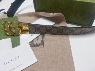 Cinturón Gucci Original 90cm GG Hebilla Dorada