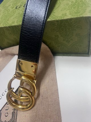 Cinturón Gucci Original 90cm GG Hebilla Dorada