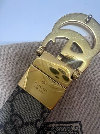 Cinturón Gucci Original 90cm GG Hebilla Dorada
