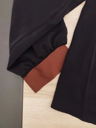 SHEIN LUNE Camisa de manga larga con cuello marrón