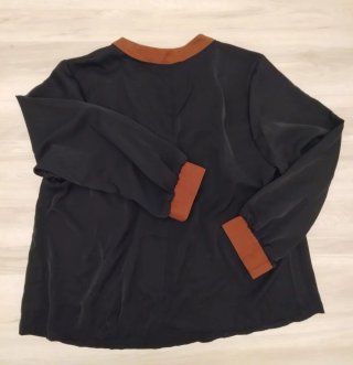 SHEIN LUNE Camisa de manga larga con cuello marrón