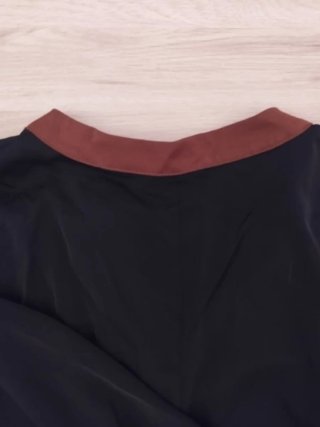 SHEIN LUNE Camisa de manga larga con cuello marrón
