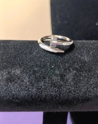 Anillo Clavo Acero Circonitas Talla 7