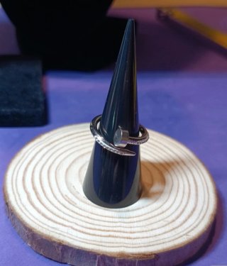 Anillo Clavo Acero Circonitas Talla 7