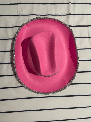 Sombrero rosa vaquero con tiara