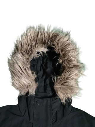 H&M cappotto parka cappuccio pelliccia uomo tg. XS
