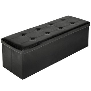 Pouf contenitore pieghevole in pelle sintetica 110 x 38 x