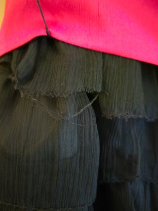 Vestido fiesta seda Tintoretto negro/rojo
