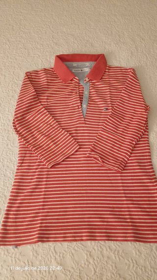 Polo Tommy Hilfiger Rayas Roja y Blanca