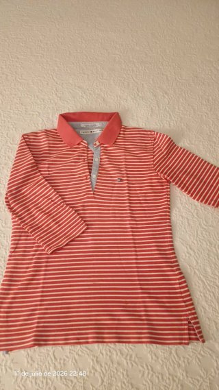 Polo Tommy Hilfiger Rayas Roja y Blanca