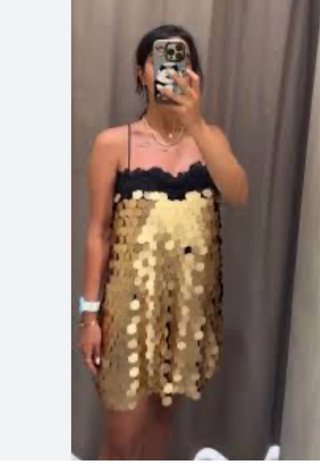 Vestido lentejuelas Zara Talla M