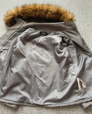 Trenca Zara Gris Talla S con Capucha