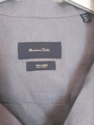 Camisa Massimo Dutti Gris Talla L de Lino