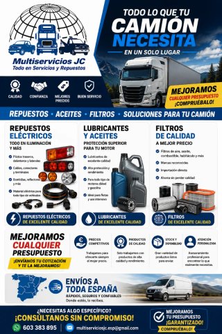 Recambios para camiones y vehículos industriales