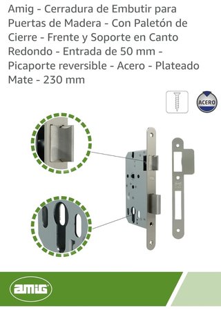 4 Cerraduras  nuevas  para puerta de madera.