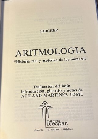 Libro Aritmología historia real y esotérica de los
