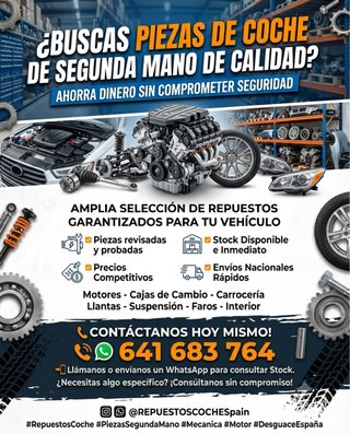 Se venden piezas de coche de segunda mano