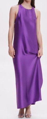 Vestido largo lencero Mango púrpura