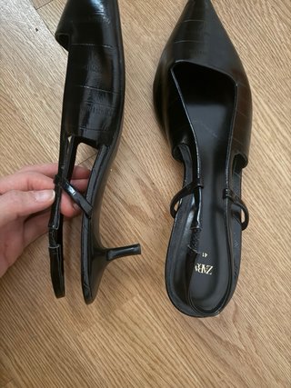 Zapatos Zara Negros Talla 41 Kitten Heels