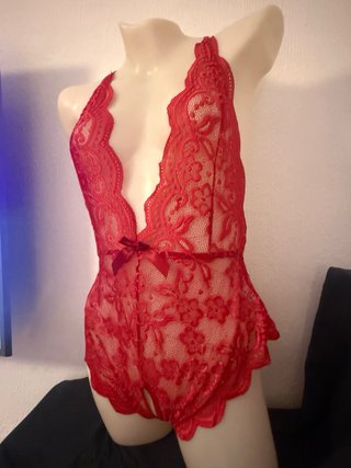Lencería Sexy Encaje Rojo Talla M