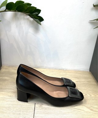 Zapatos Lurueña Negros Tacón Hebilla