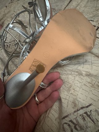 Sandalias Epica Plata Talla 38 Mariposas