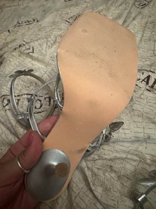 Sandalias Epica Plata Talla 38 Mariposas