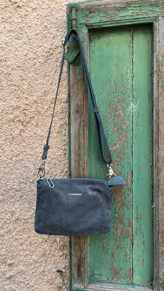 Borsa Mandarina Duck grigia in pelle scamosciata