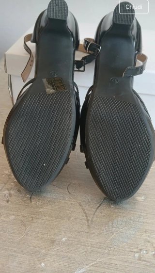 Sandali Moda Alice neri glitter