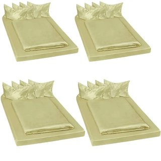 4 set di biancheria da letto in satin, 150x200 cm, 6 pezzi