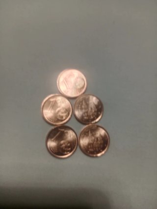 Lote 5 monedas 1 céntimo 1999 sin circular