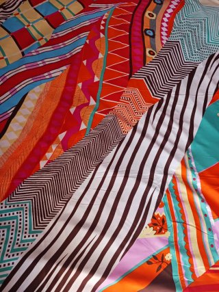 Pañuelo foulard seda psicodelia años 80