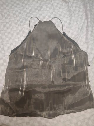 Blusa Zara Seda Oro/Plateada