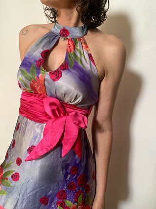 Vestido largo de fiesta estampado floral