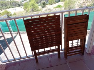 Conjunto Mesa y 2 Sillas Jardín Madera