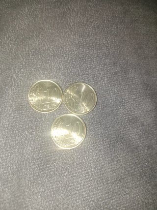 Lote 3 Monedas 10 Céntimos España 1999