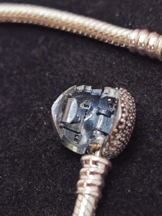 Pulsera Pandora pave 19 cm Corazón Brillante Plata
