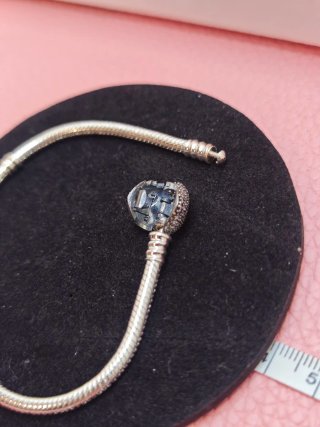 Pulsera Pandora pave 19 cm Corazón Brillante Plata