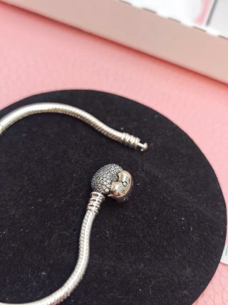 Pulsera Pandora pave 19 cm Corazón Brillante Plata