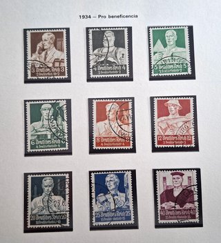 Sellos Alemania Tercer Reich Yvert 513-21 Año 1934