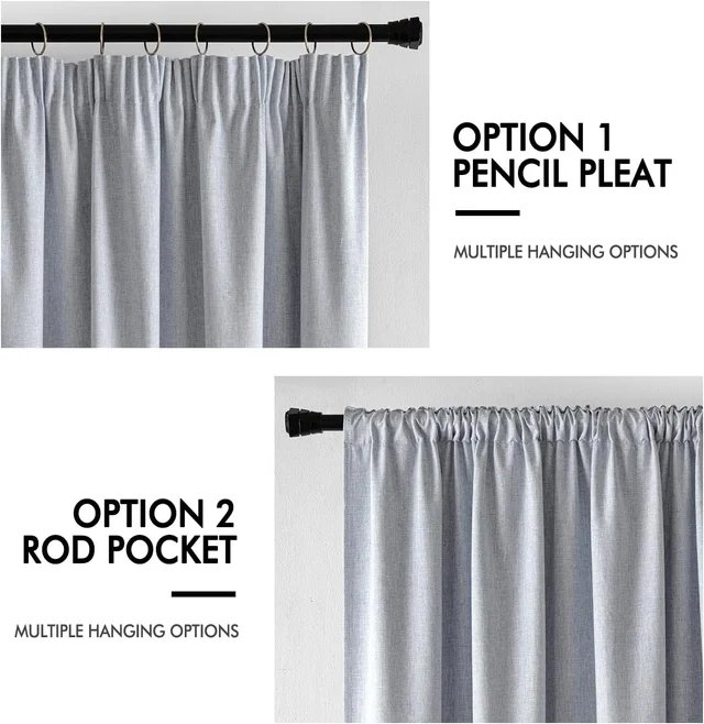 Cortinas opacas de color azul claro pack 2 nueva